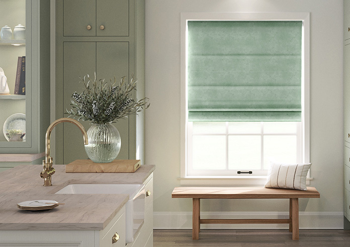 Florence Faux Suede, Light Jade - Roman Blind - Image 3